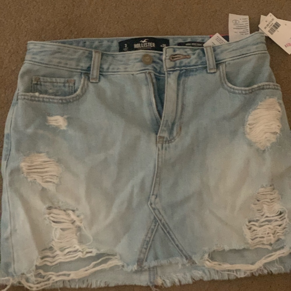 Hollister denim skirts